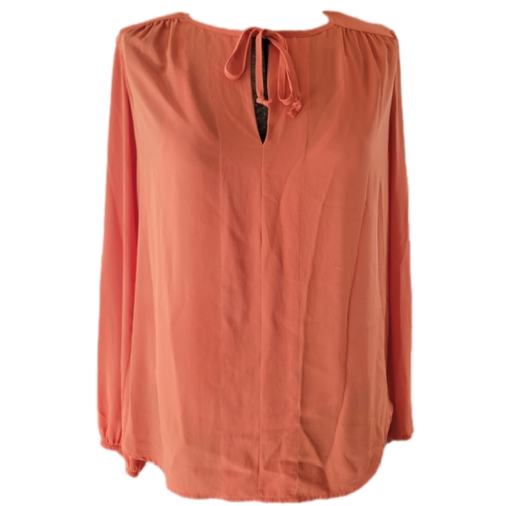 Karen Kane Orange Dressy Business Long Sleeve Blouse-Size Medium